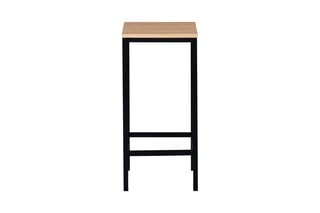 2 tabourets de bar Memphis - 
Noir  et imitation bois