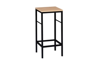 2 tabourets de bar Memphis - 
Noir  et imitation bois