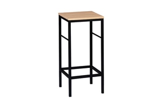 4 tabourets de bar Memphis - 
Noir et imitation bois