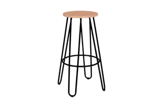 4 tabourets Missouri - Imitation bois et noir