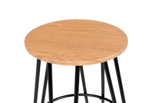 4 tabourets Missouri - Imitation bois et noir