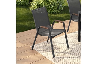 4 chaises de jardin Ozéa - Anthracite