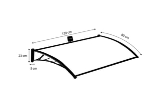 Marquise ultra résistante - 120 x 80 cm