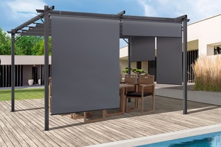 Pergola avec toit rétractable et 4 stores intégrés 12 m² Marina