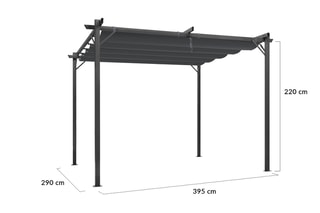Pergola avec toit rétractable et 4 stores intégrés 12 m² Marina
