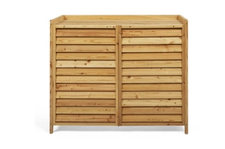 Cache-climatisation extérieur en bois - 