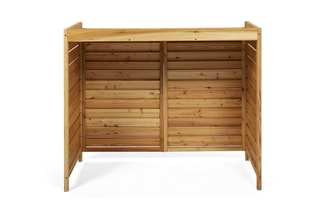 Cache-climatisation extérieur en bois - 