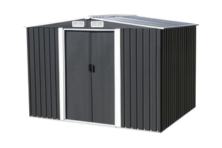 Abri de jardin avec base - Gris et blanc - 8,4 m³