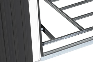 Abri de jardin avec base - Gris et blanc - 8,4 m³