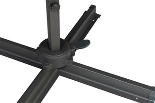 Parasol rond 360° déporté avec housse et pied - 3 m