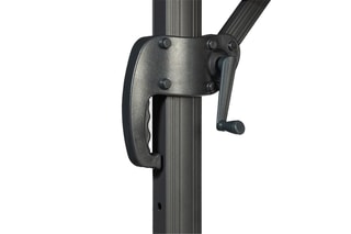 Parasol rond 360° déporté avec housse et pied - 3 m