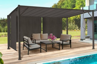 Pergola lames orientables avec 4 stores intégrés - 3 x 4 m