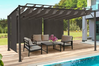 Pergola lames orientables avec 4 stores intégrés - 3 x 4 m