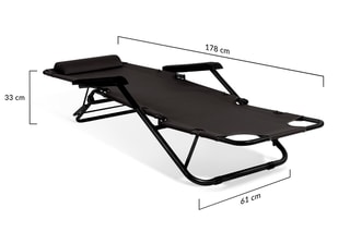 2 fauteuils de jardin Relax - 145 x 61 x 86 cm / 178 x 61 x 33 cm
