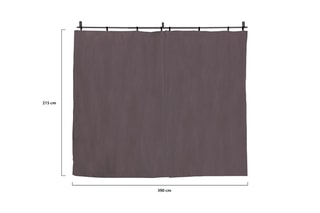 Rideau et tringle pour pergola - Gris - 390 x 215 cm