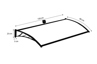 Marquise ultra résistante - 150 x 80 cm