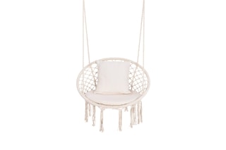 Hamac chaise macramé avec coussin - 60 x 50 x 120 cm