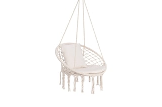 Hamac chaise macramé avec coussin - 60 x 50 x 120 cm