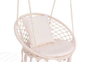 Hamac chaise macramé avec coussin - 60 x 50 x 120 cm