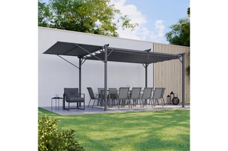 Pergola avec toit rétractable et inclinable Marina - 545 x 220 x 290 cm