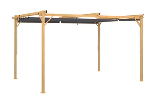 Pergola avec toit rétractable et 4 stores Marina - 395 x 220 x 290 cm