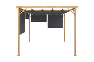 Pergola avec toit rétractable et 4 stores Marina - 395 x 220 x 290 cm