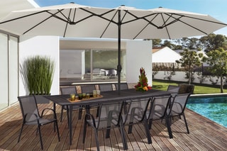 Parasol double - 4,5 x 2,6 x 2,4 m - 4,5 x 2,6 m