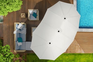 Parasol double - 4,5 x 2,6 x 2,4 m - 4,5 x 2,6 m