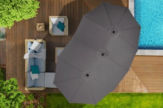 Parasol double - 4,5 x 2,6 x 2,4 m - 4,5 x 2,6 m
