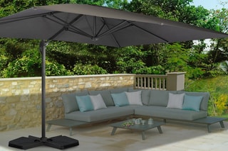 Parasol 360° déporté avec housse - 3 x 4 m