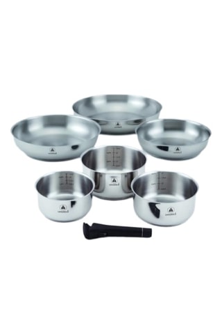 Batterie de cuisine en acier inoxydable - 7 pièces