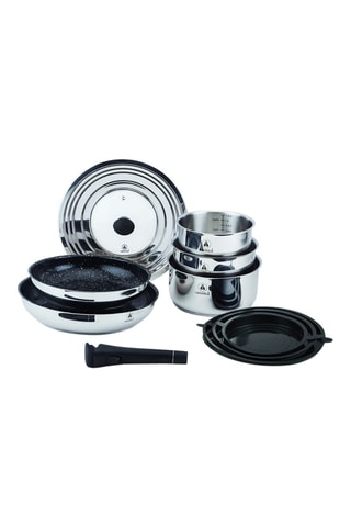 Batterie de cuisine en acier inoxydable - 10 pièces