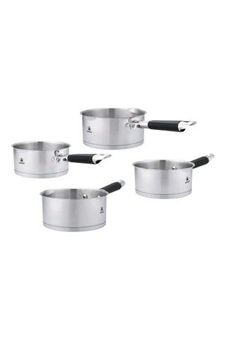4 casseroles en acier inoxydable - 14/16/18/20 cm - 1/1,5/2,15/2,95 l
