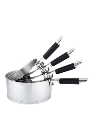 4 casseroles en acier inoxydable - 14/16/18/20 cm - 1/1,5/2,15/2,95 l