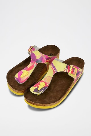 Tongs Planty Jaune et fuchsia