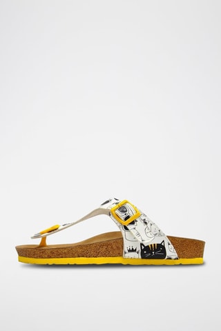 Tongs Monochrome Cats Blanc