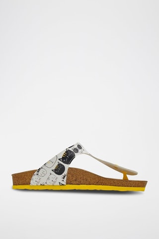 Tongs Monochrome Cats Blanc