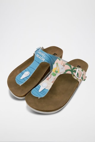 Tongs Queen of the Beach Bleu et rose