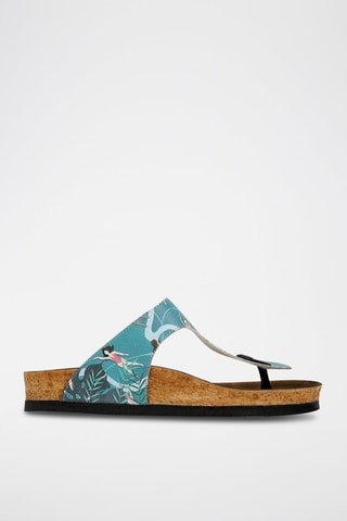 Tongs Let's swim Ciel et blanc