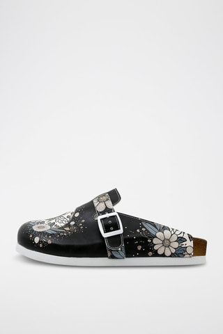 Sabots Bee with Flowers - Noir et blanc