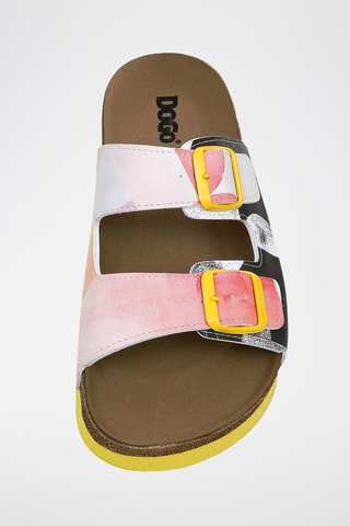 Mules Geometric Shapes - Blanc et rose