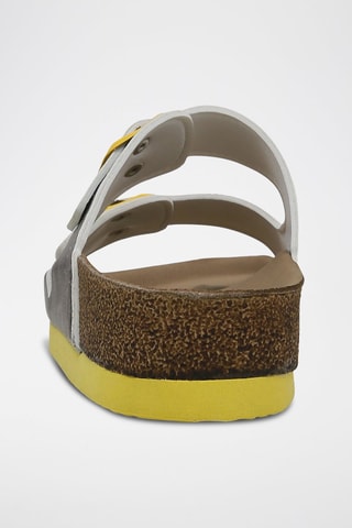 Mules Geometric Shapes - Blanc et rose