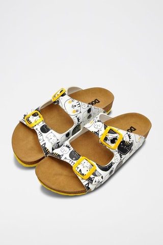Mules Monochrome Cats Blanc et noir