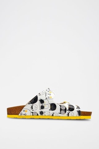 Mules Monochrome Cats Blanc et noir