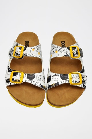 Mules Monochrome Cats Blanc et noir