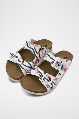 Mules Koi World Blanc et bleu