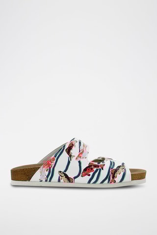 Mules Koi World Blanc et bleu