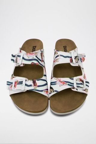Mules Koi World Blanc et bleu