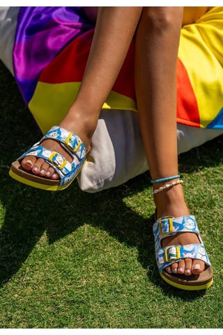 Mules Meow Mix - Bleu et blanc