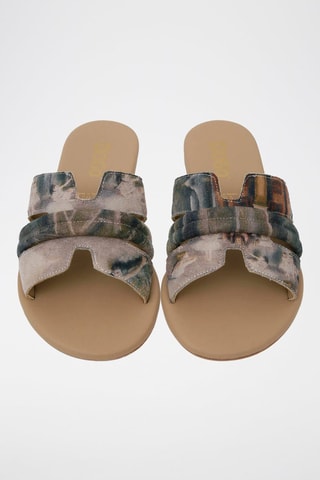 Mules en cuir vegan Ballerinas Noir et beige